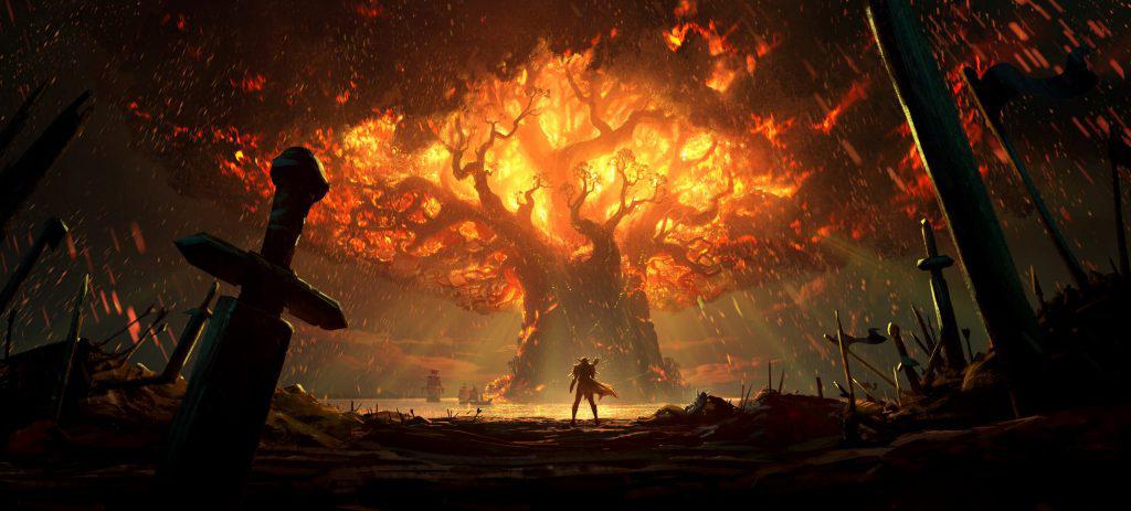 WoW Battle for Azeroth Burning Teldrassil Artwork