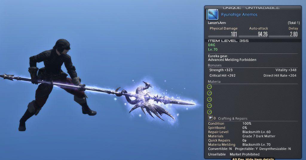 final fantasy xiv eureka relikt waffe dragoon