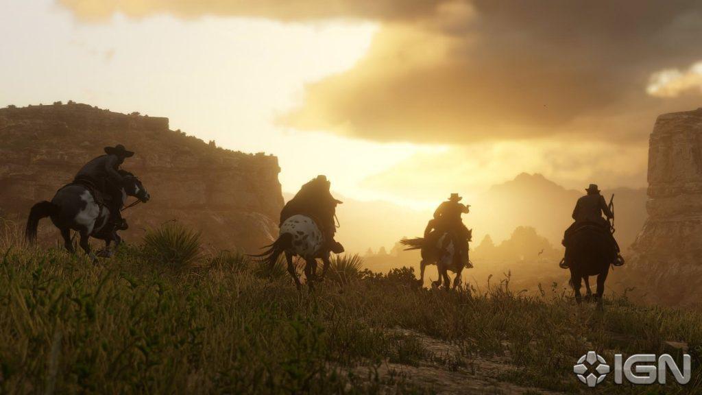 Red Dead Redemption 2 Reiten Sonnenuntergang Gang