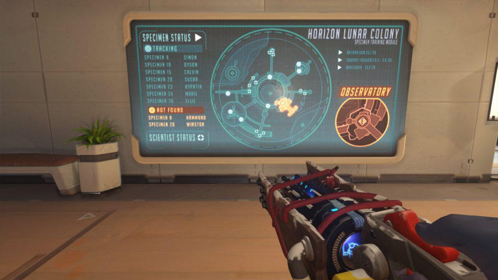 Overwatch Mondkolonie Horizon Karte mit Versuchsobjekten