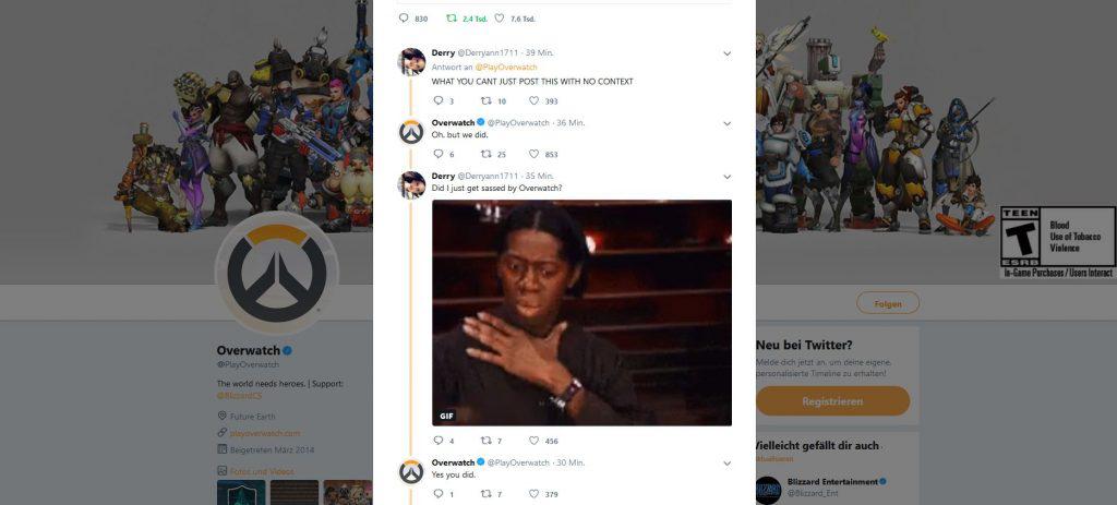 Overwatch Twitter Blizzard trollt