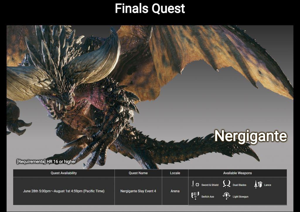 monster hunter world nergigante championship