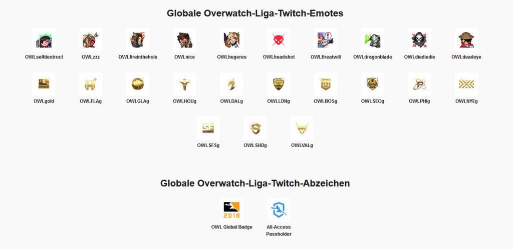 Overwatch LEague Twitch Chat All Access Pass Emotes und Chat Badges