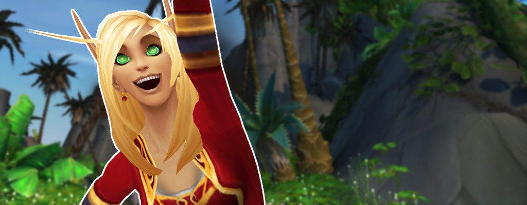 WoW Island Expeditions Blood Elf Cheer title