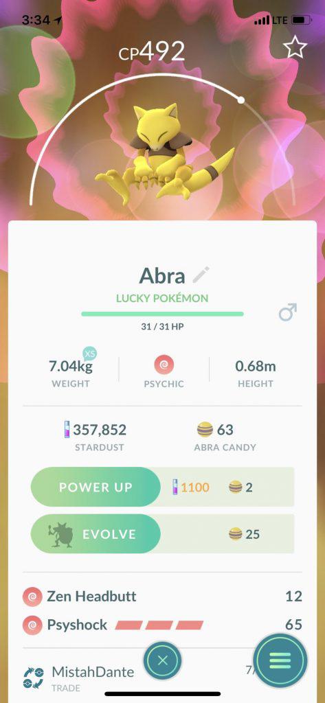 Pokémon GO Abra Lucky