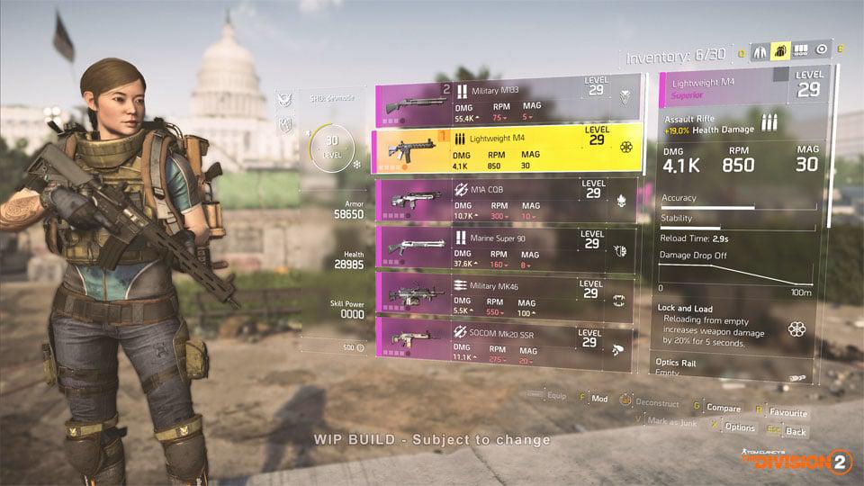 the division 2 weapons 1