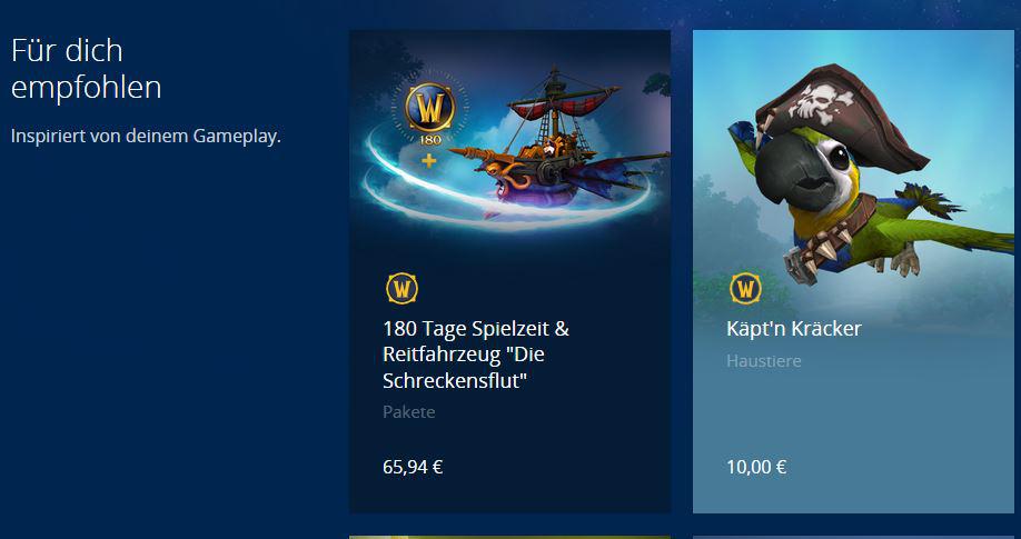 wow blizzard shop käptn kräcker und schreckensflut