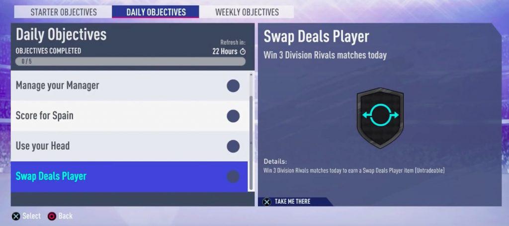 FIFA 19 FUT Swap Deal Tagesziel