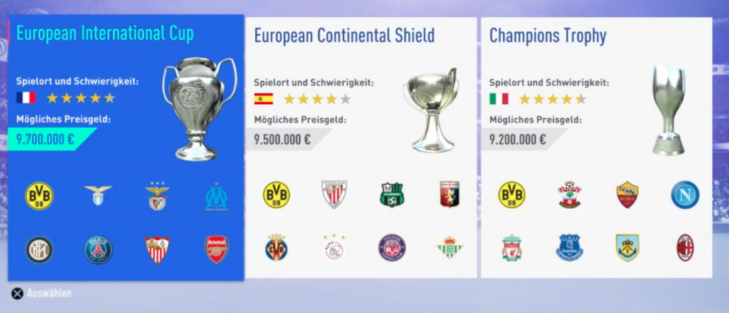 FIFA 19 Karriere Vorbereitungsturnier