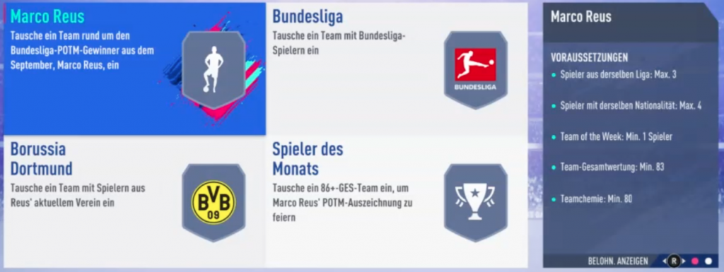 FIFA 19 Reus POTM SBC