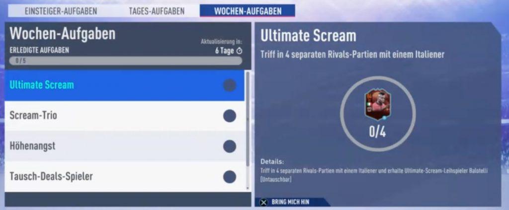 FIFA 19 Ultimate Scream Wochenziele