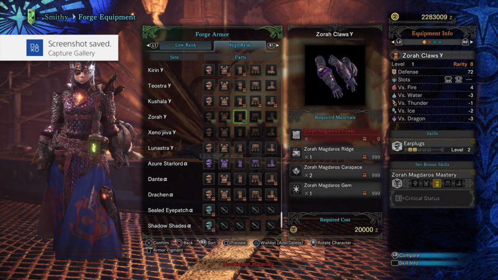 monster hunter world zorah gamma handschuhe