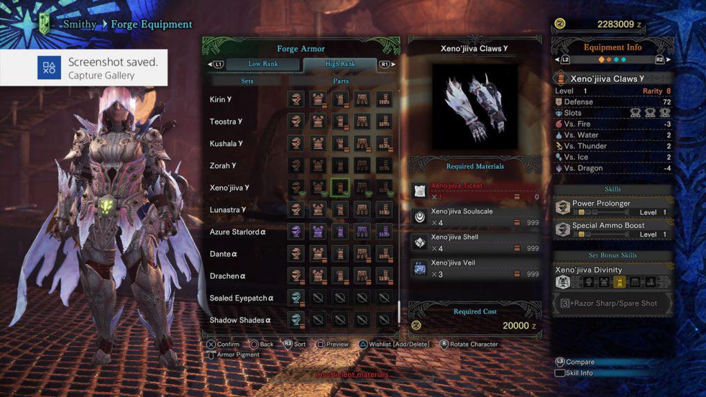 monster hunter world xeno’jiiva gamma handschuhe