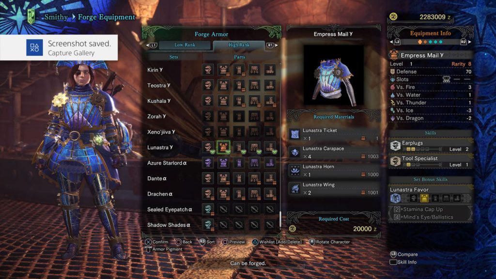 monster hunter world lunastra gamma body