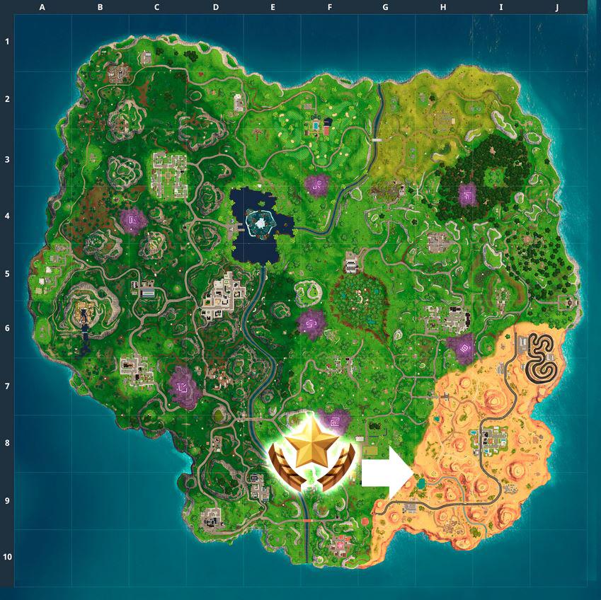 Fortnite Map Koordinaten Woche 10 Stern