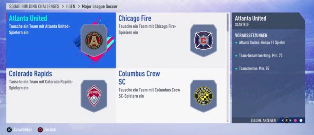 FIFA 19 Liga SBC MLS