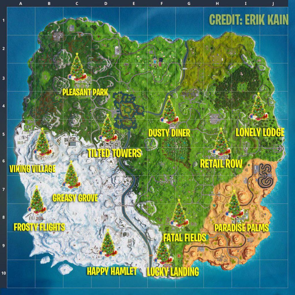 Fortnite Bäume Map