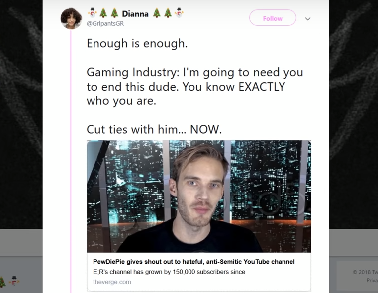 pewdiepie tweet