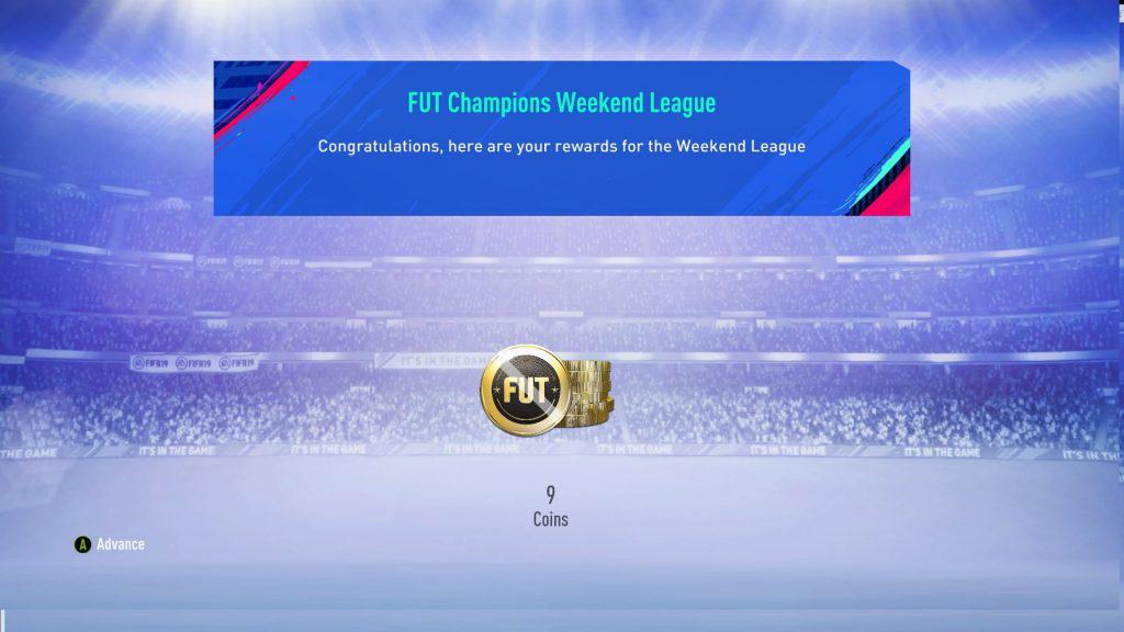 FIFA 19 FUT Champs Rewards 9 Coins